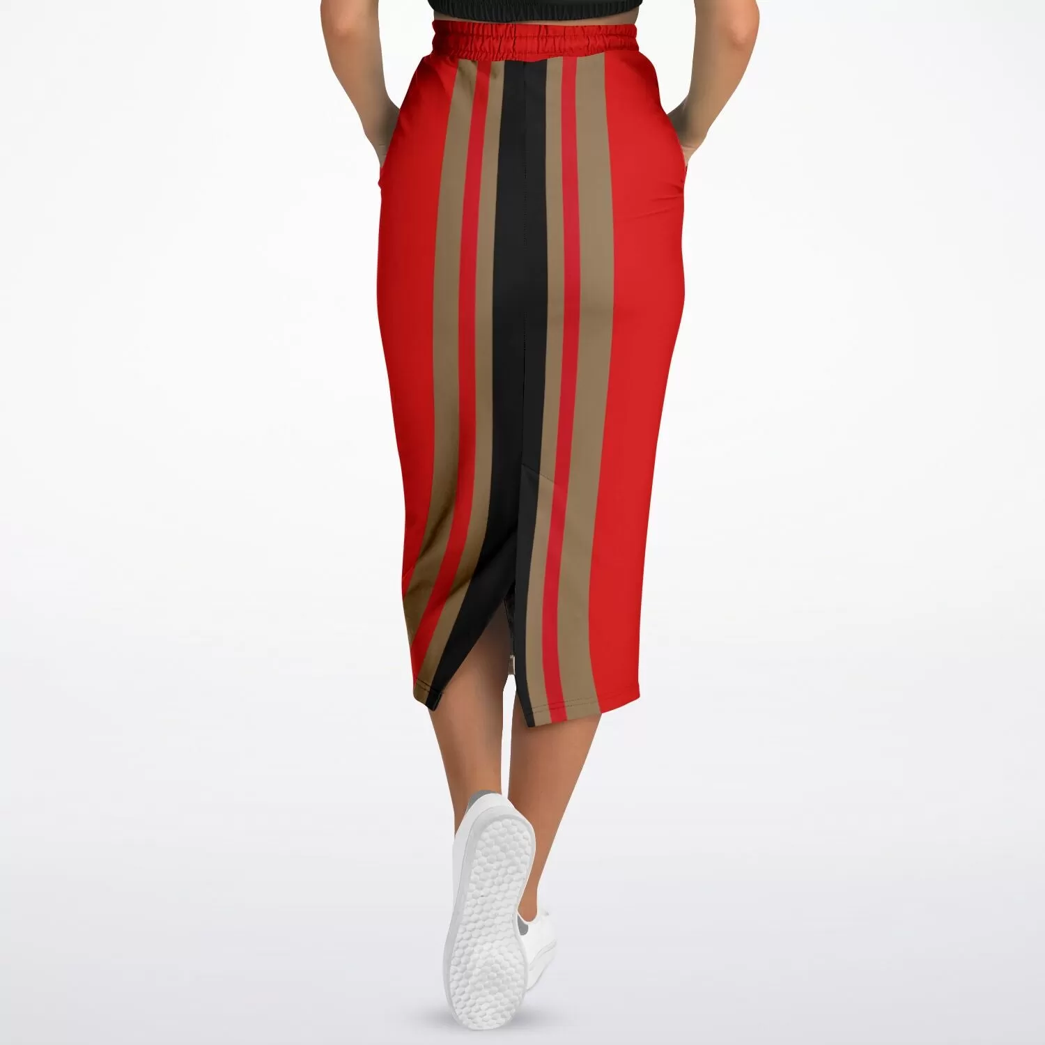 Gold Line Red Eco-Poly Long Pocket Skirt