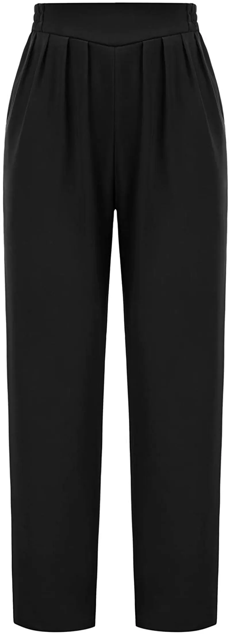 GRACE KARIN Women's Casual Work Cropped Pant Pocket High Waist Button Trouser Pants