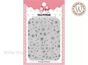 Hand Drawn Flower Adhesive Nail Art Sticker - 1 pc (HY-156)