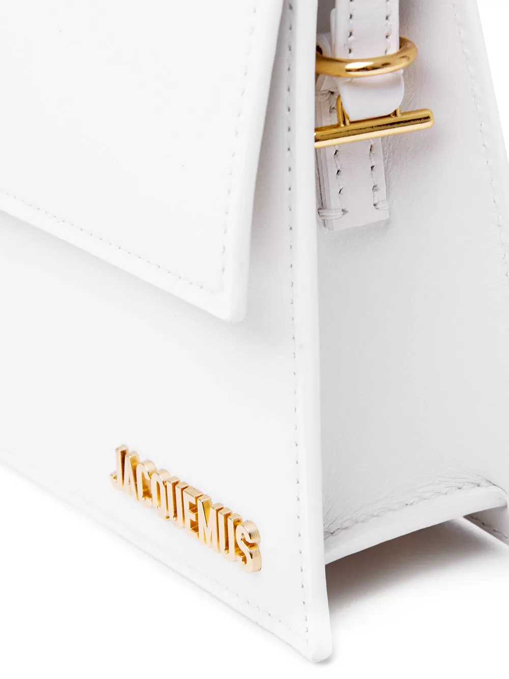 Jacquemus Leather Le Bambino Long Shoulder Bag 'White'