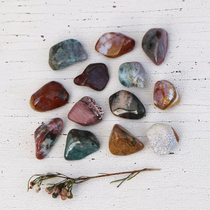 Jasper - Ocean, Tumbled, A Grade