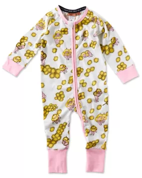 Kip & Co BABY | May Gibbs Wattle Dance Organic LS Zip Romper