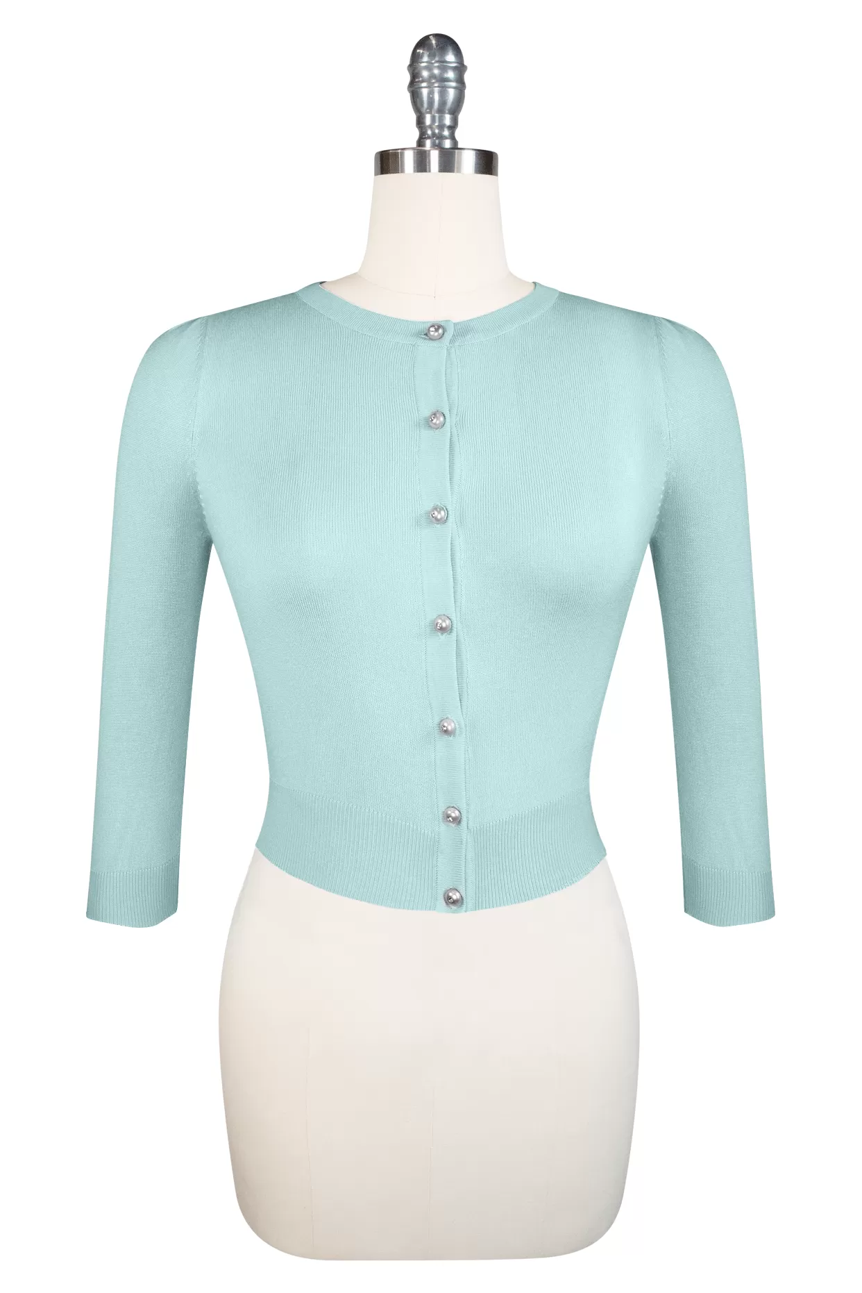 Le Jardin 3/4 Sleeve Cardigan (Duck Egg Blue)