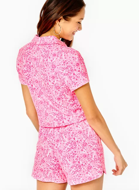 Lilly Pulitzer Jorgie Terry Romper - Pink Shandy Invest A Gator