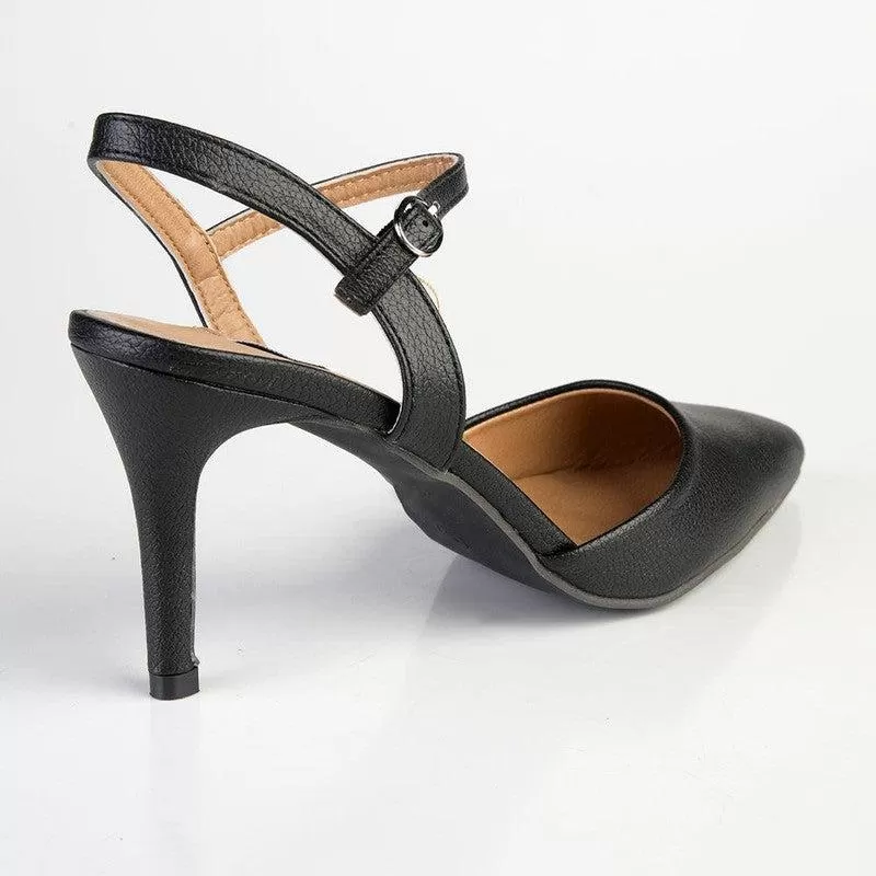 Madison Dina 2 Slingback With Ankle Tie - Black