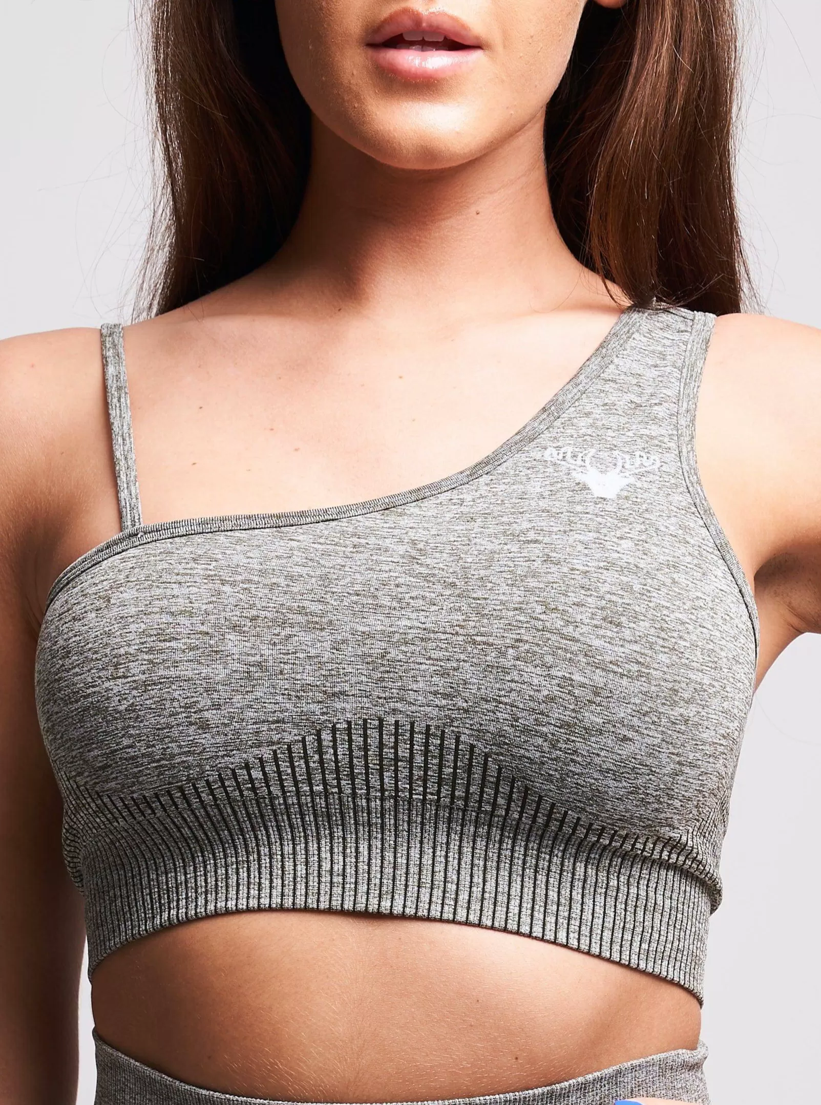 Marcella Recycled Asymmetric Sports Bra – Petrol Marl