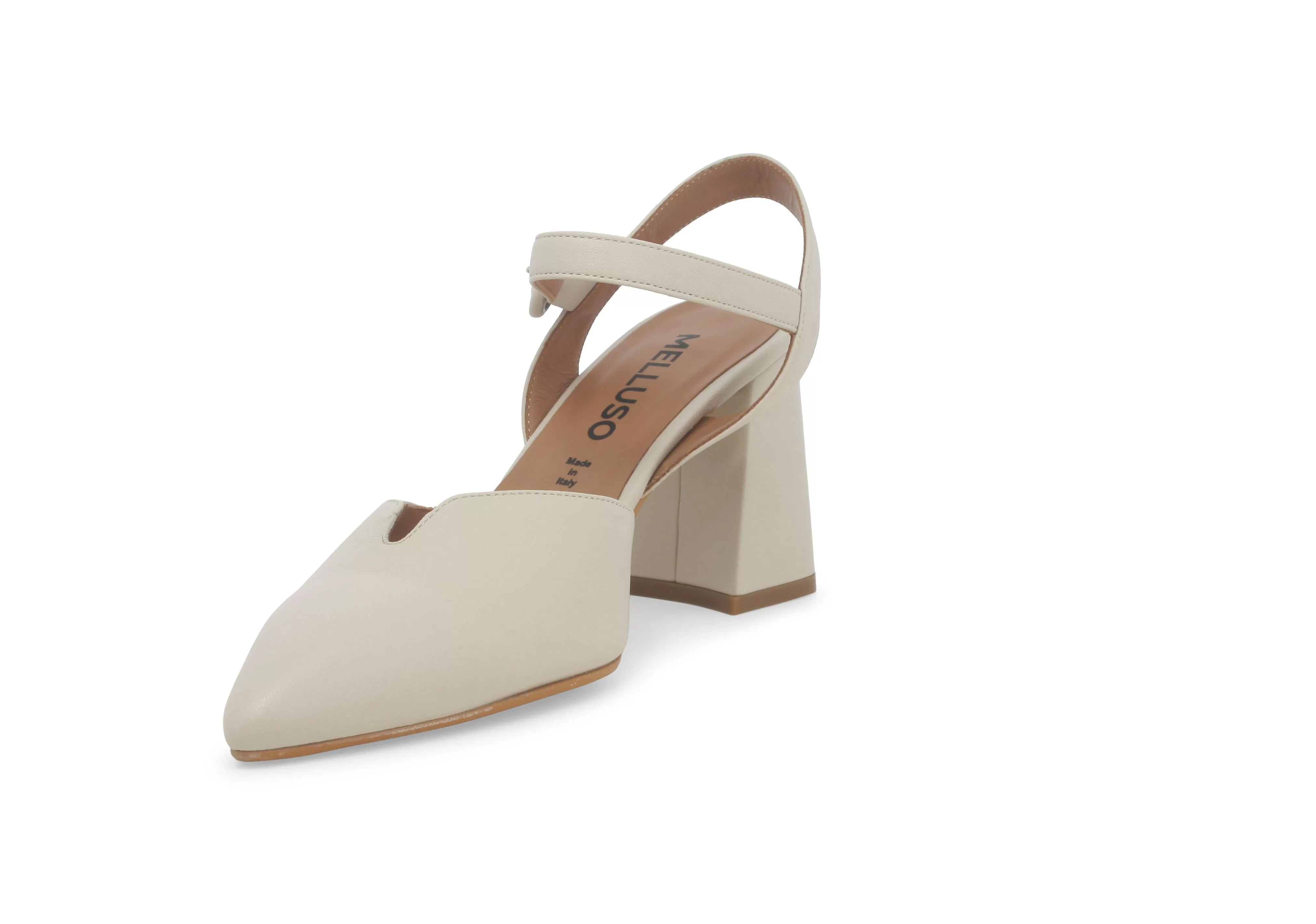 Melluso Décolleté Slingback Estivo Tacco Alto Cinturino Pelle