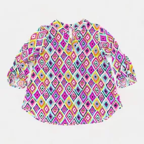 Mint Multi Geometric Lizzy Top [NO RETURNS]