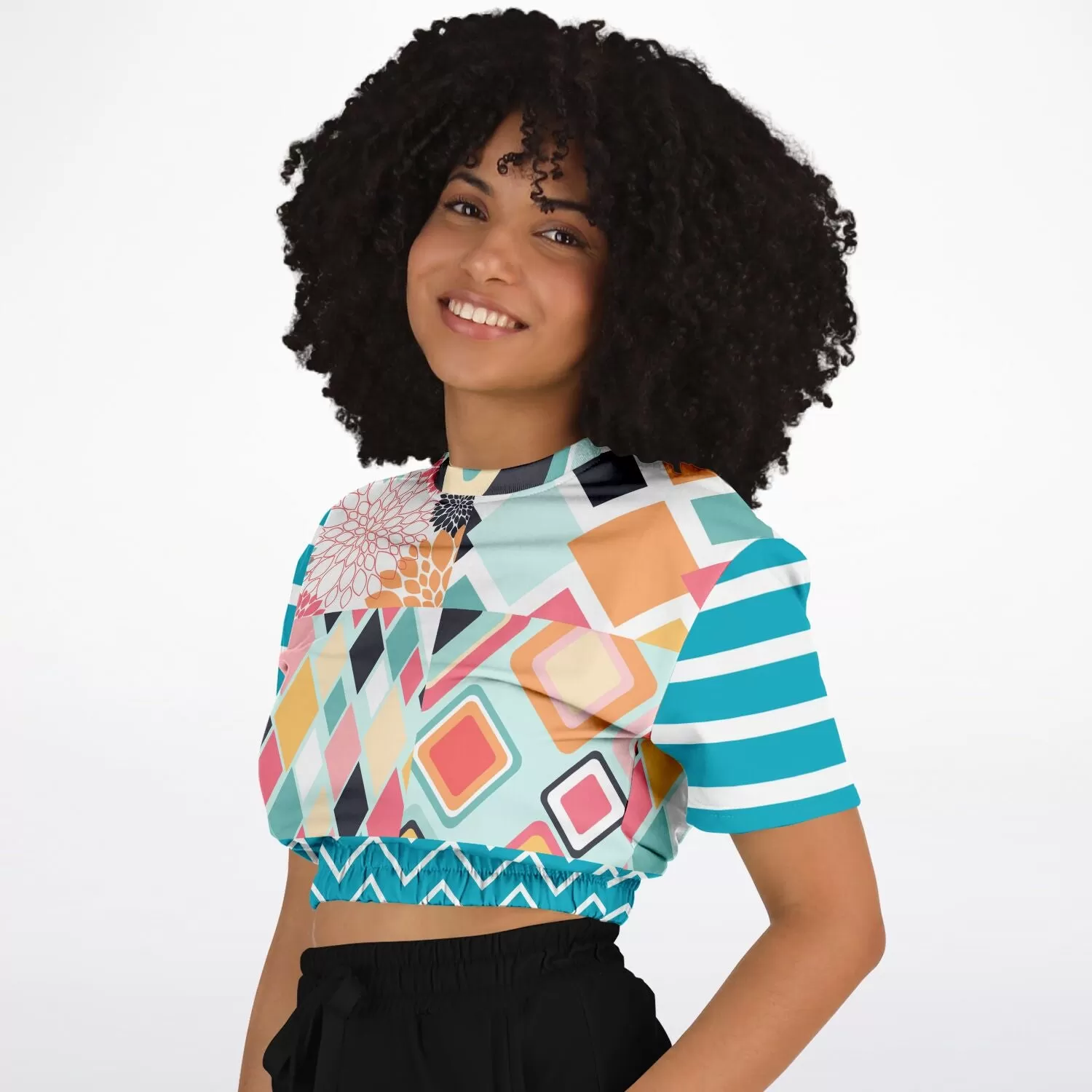 Mums the Word Short Sleeve Cropped Eco-Poly Sweater