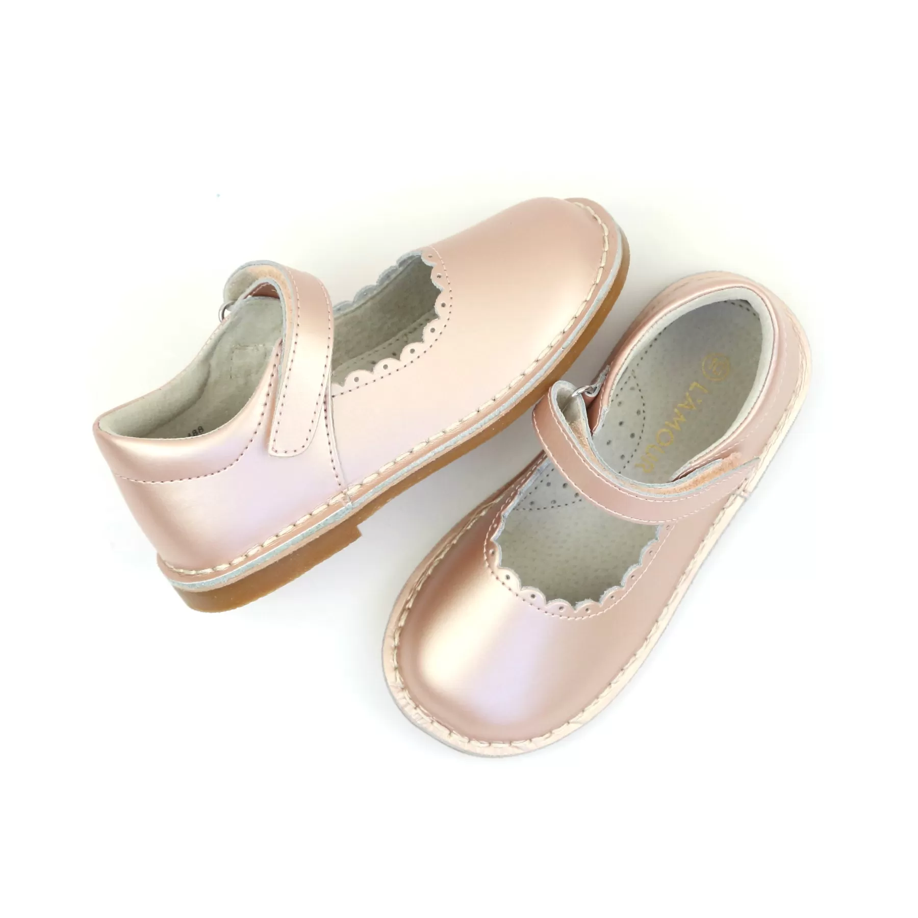 Online Exclusive - Caitlin Pink Gold Scalloped Mary Jane