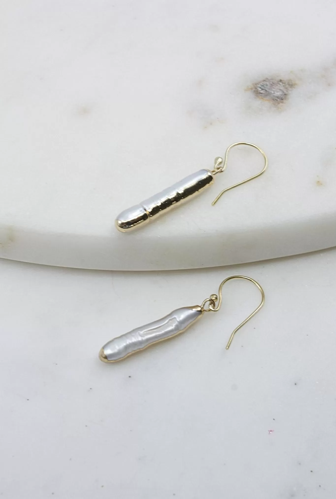 Pearl Bar Drop Earrings