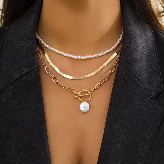 Pearl Layered Elegance Necklace