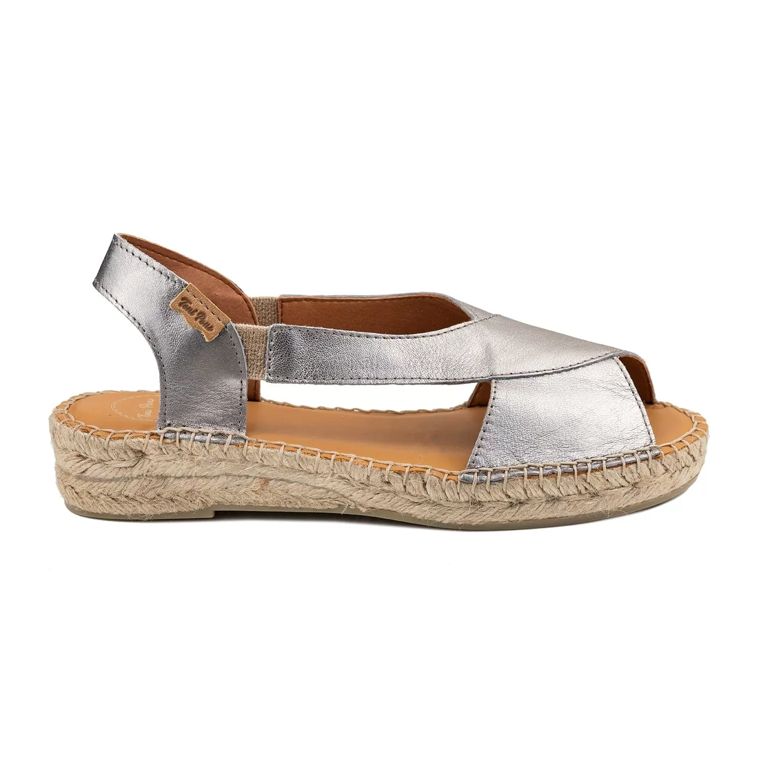 Plain Leather Wedge Espadrille for Women - Elda-P