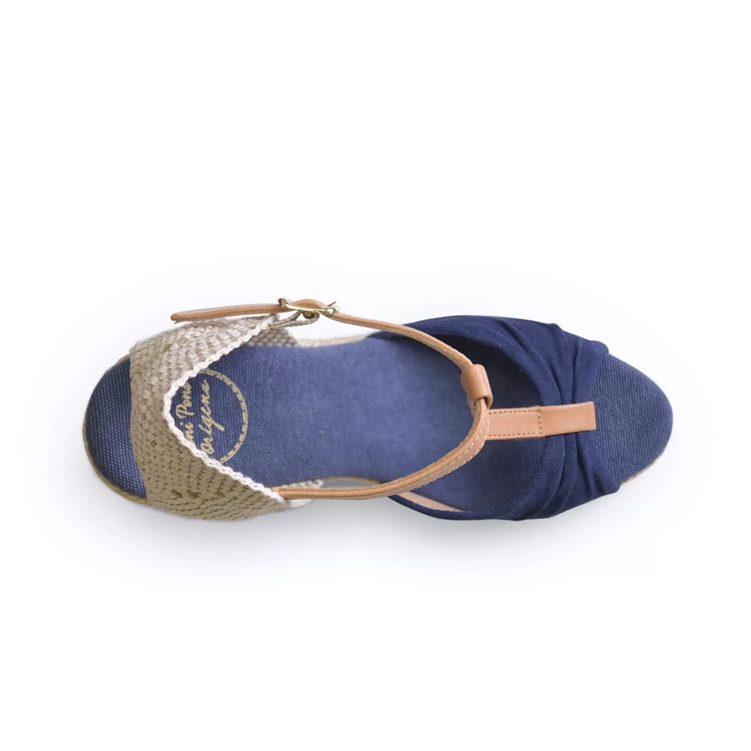 Plain Suede Leather Wedge Espadrille for Women - Cala-A