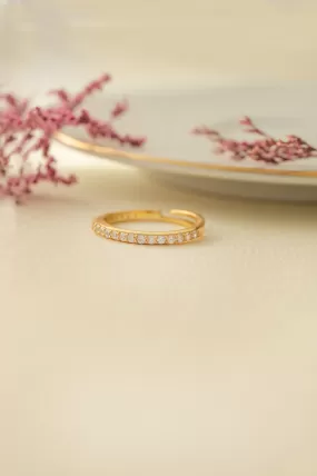 Pretty Eternity Gold Plated Sterling Silver Adjustable Ring