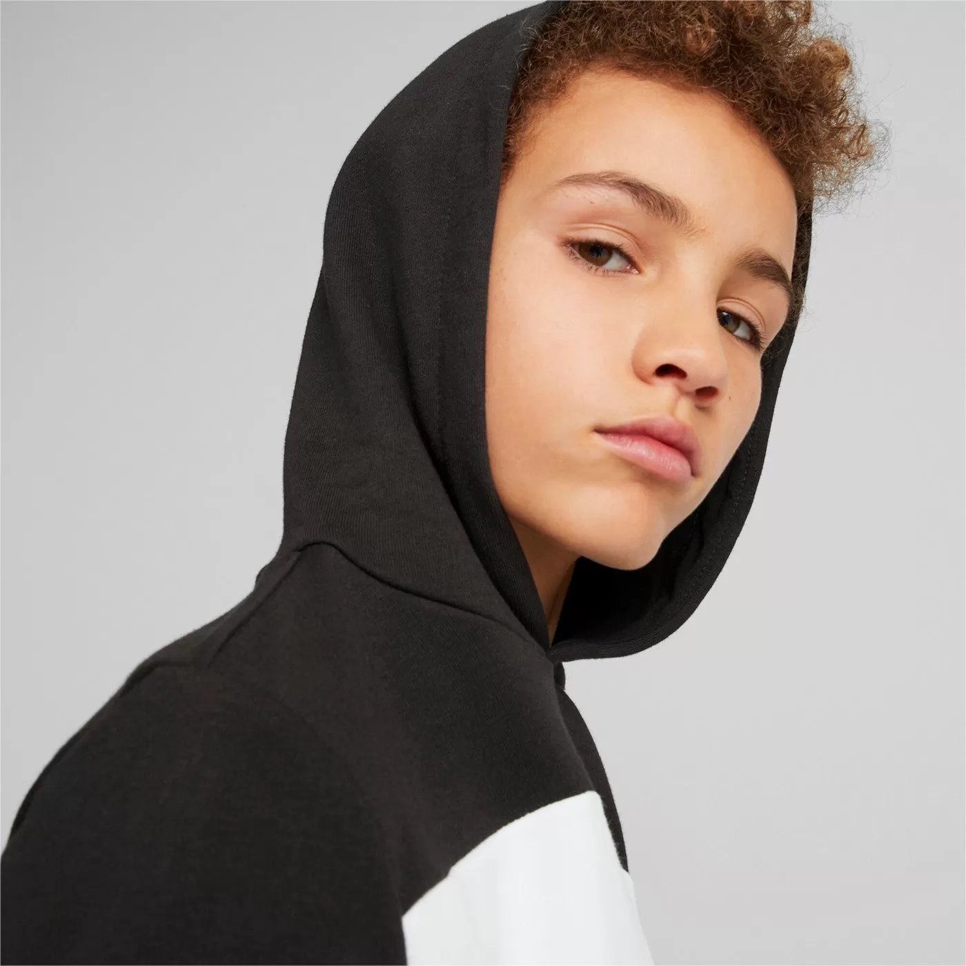 Puma Boys' hoodie Colorblock Hoodie Tr B 849082 57 black-warm earth-white