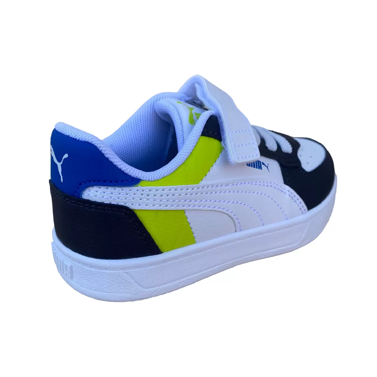 Puma Caren 2.0 Block children's sneakers shoe 394462-03 white-charcoal-lime