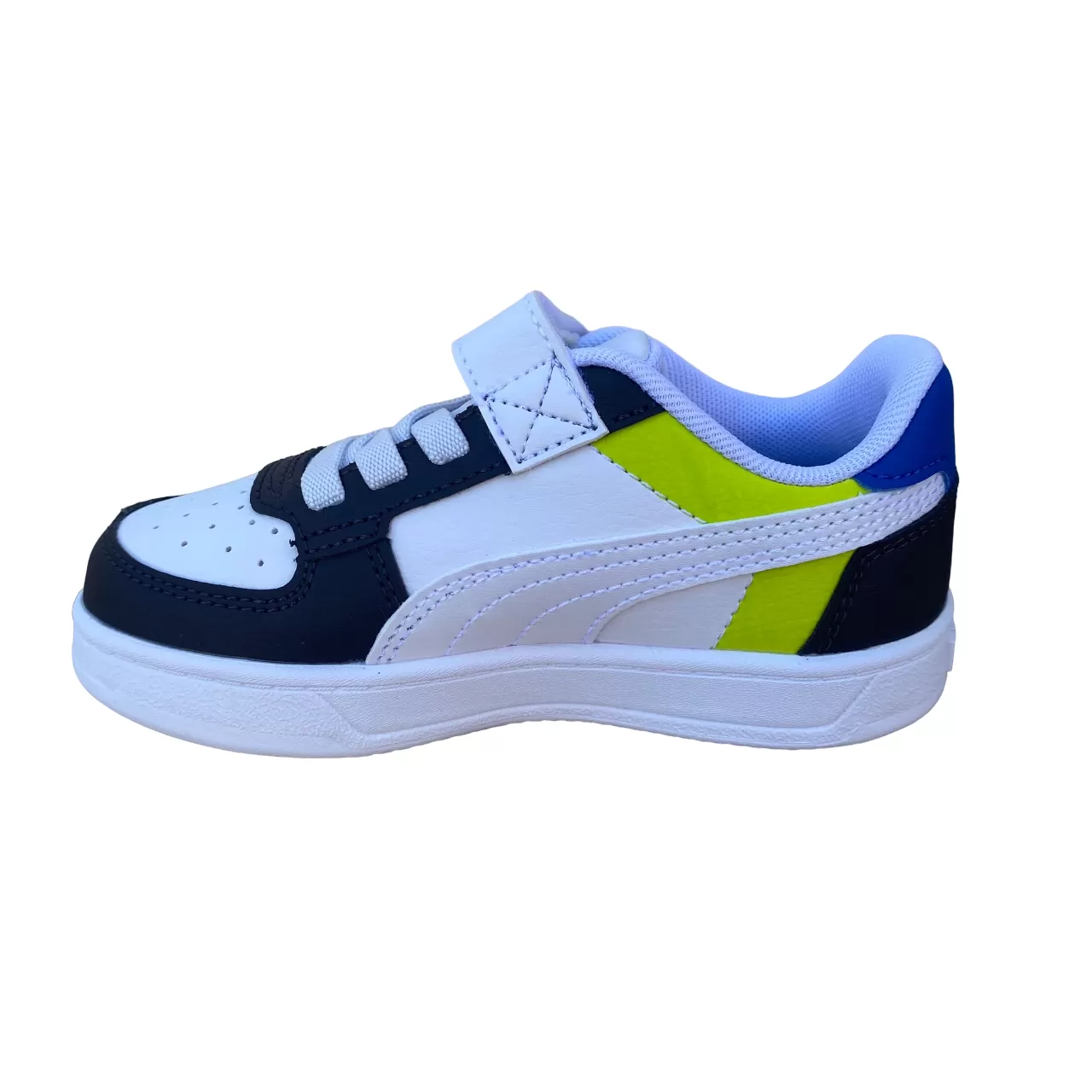 Puma Caren 2.0 Block children's sneakers shoe 394462-03 white-charcoal-lime