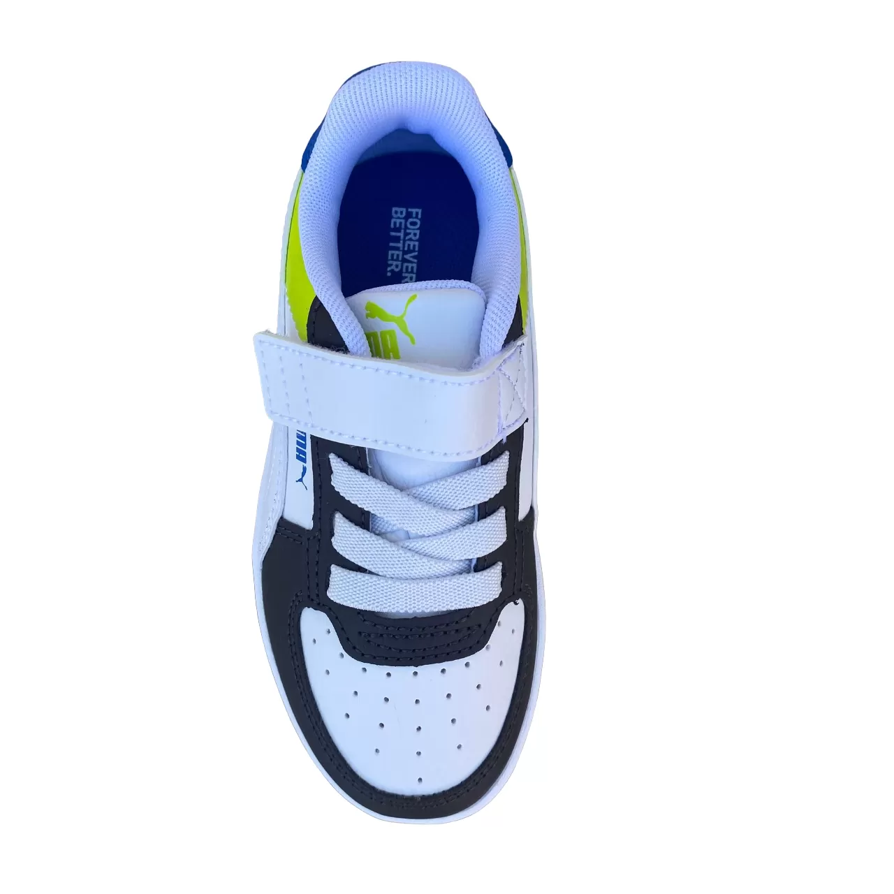 Puma Caren 2.0 Block children's sneakers shoe 394462-03 white-charcoal-lime