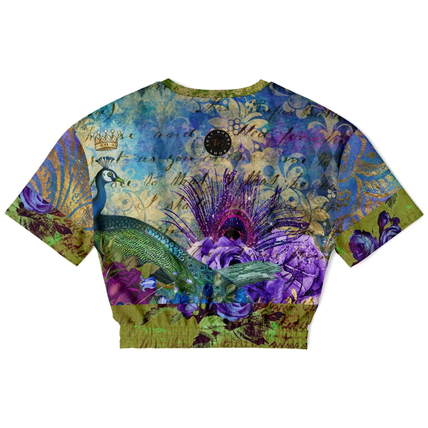 Purple Fusion Short Sleeve Cropped Eco-Poly Sweater