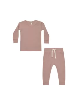 Quincy Mae - Mauve Waffle Top   Pant Set