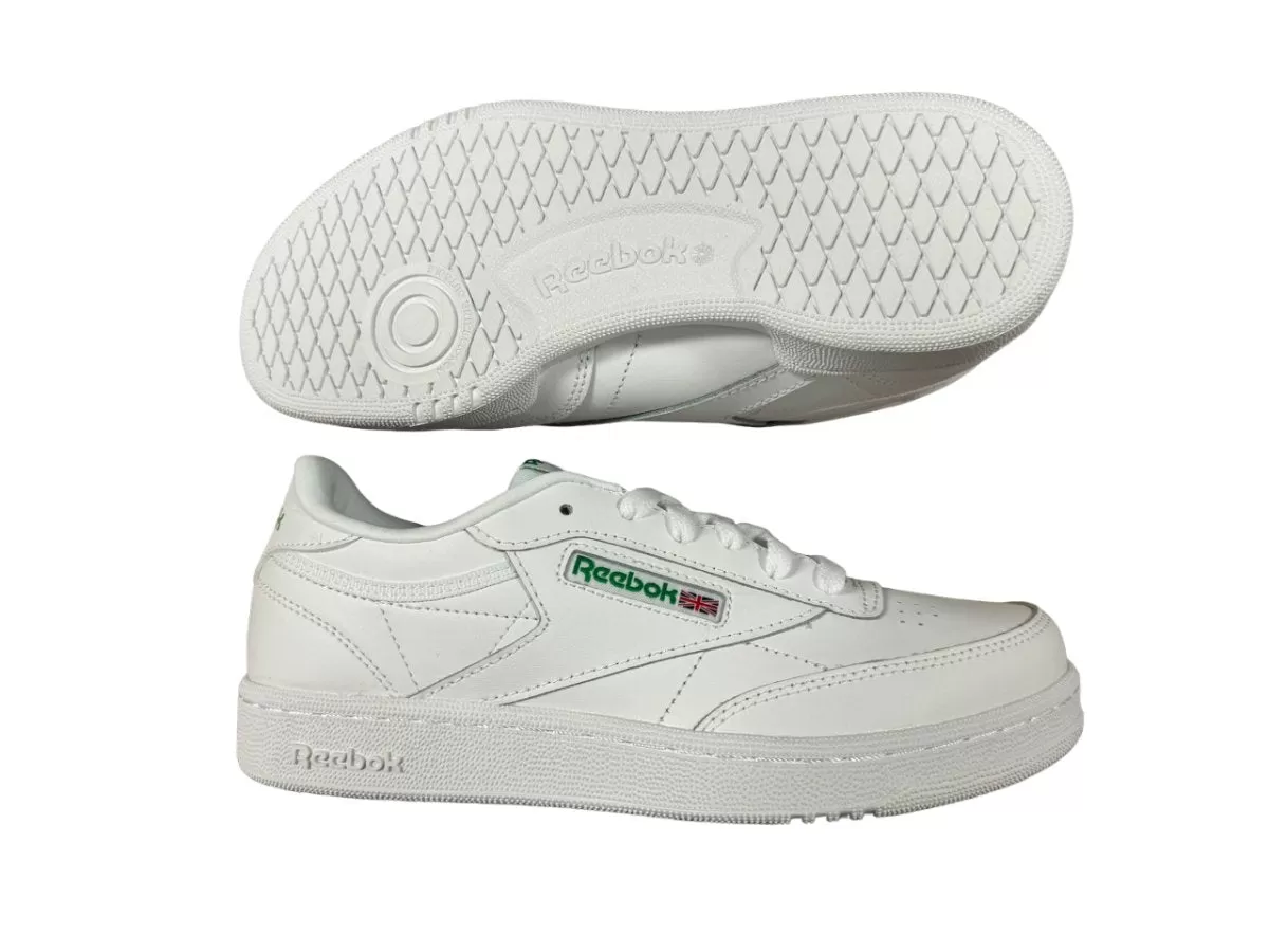 REEBOK JUNIOR CLUB C WHITE/GREEN SHOES