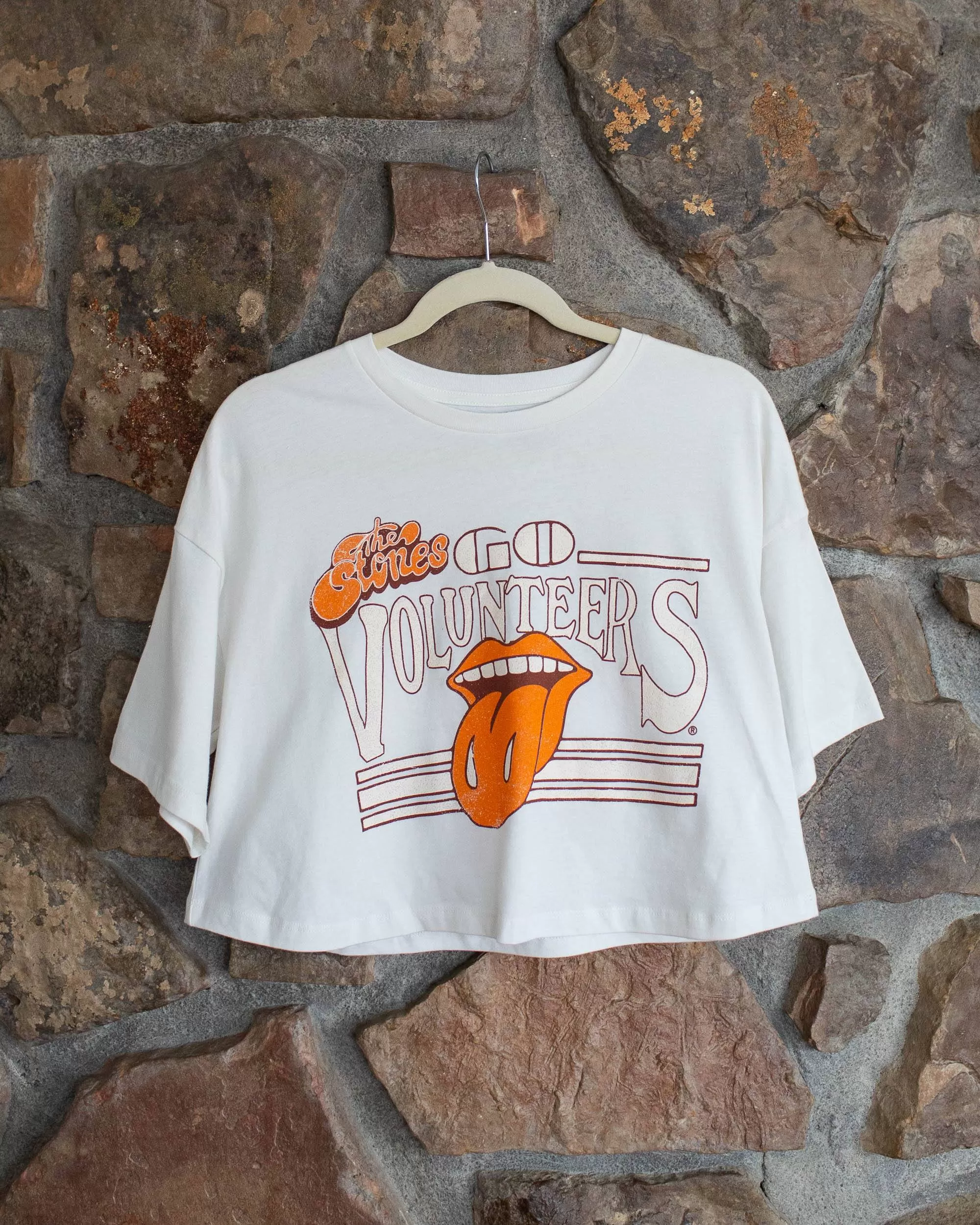 Rolling Stones Volunteers Stoned White Cropped Tee