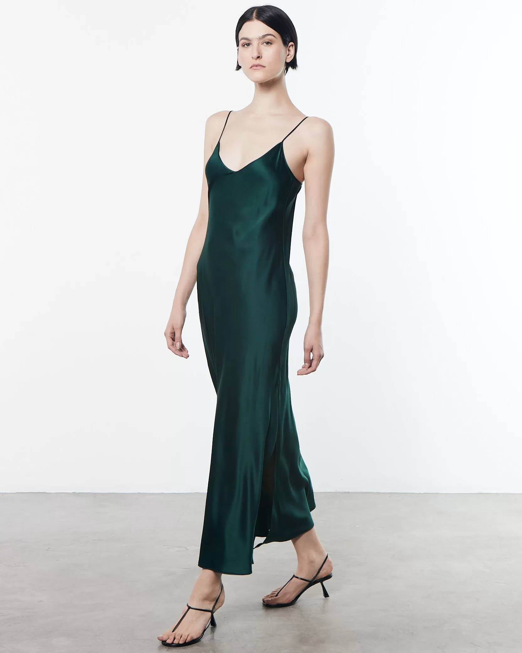 Silk Bias Dress - Malachite