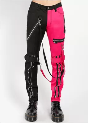 SPLIT LEG BONDAGE PANT - BLK PNK