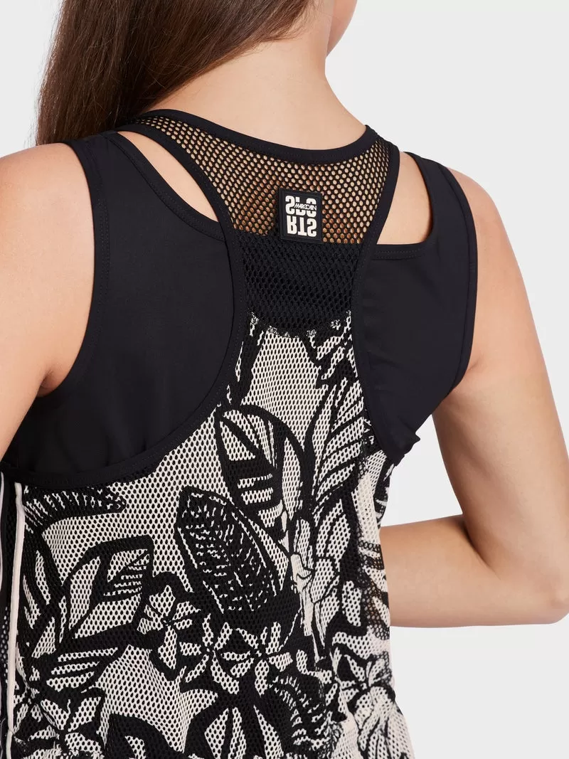 SPORTY PRINTED MESH DRESS