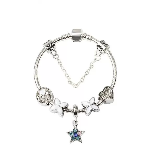 Star of Ocean Flower Heart Alloy Charm Bracelet