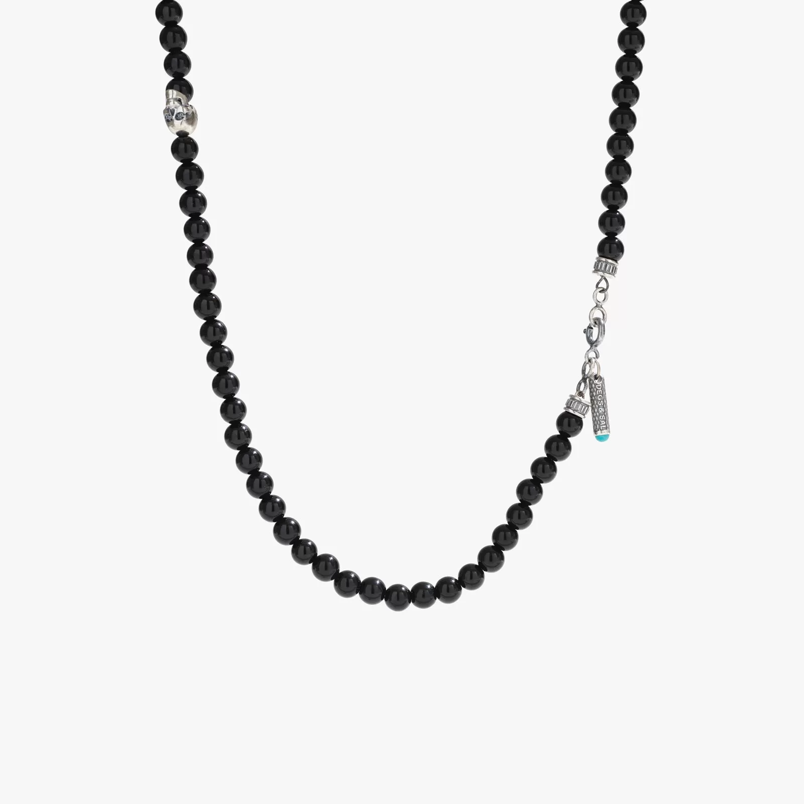 Sterling Silver & Black Onyx Beaded Necklace