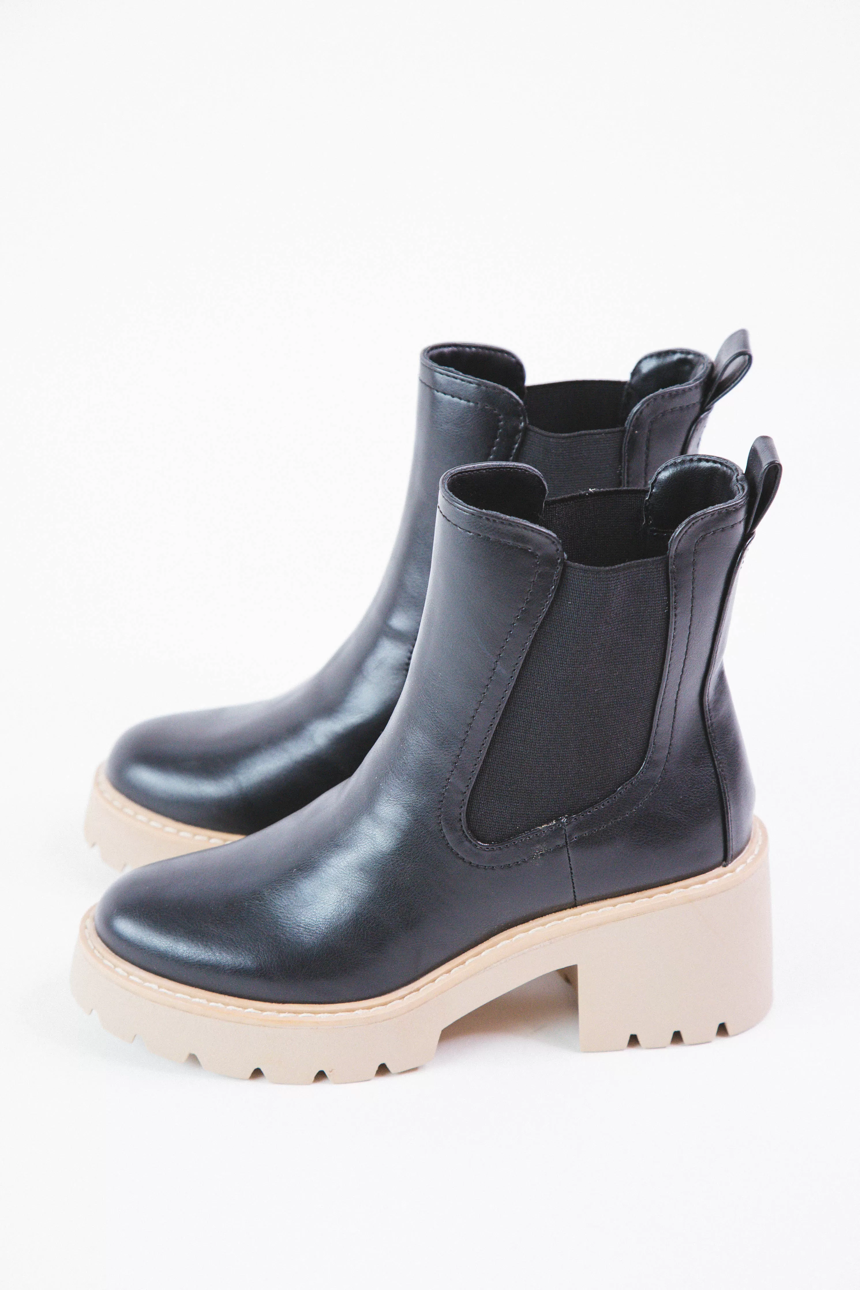 Tobias Lug Sole Chelsea Boot, Black Smooth| DV by Dolce Vita