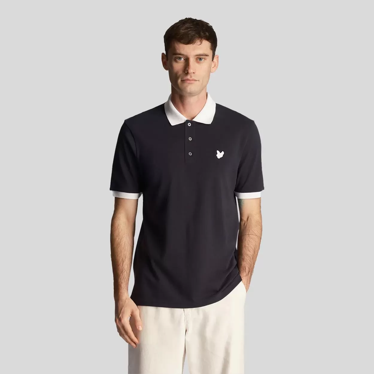 Tonal Ringer Polo Dark Navy/White - SS24