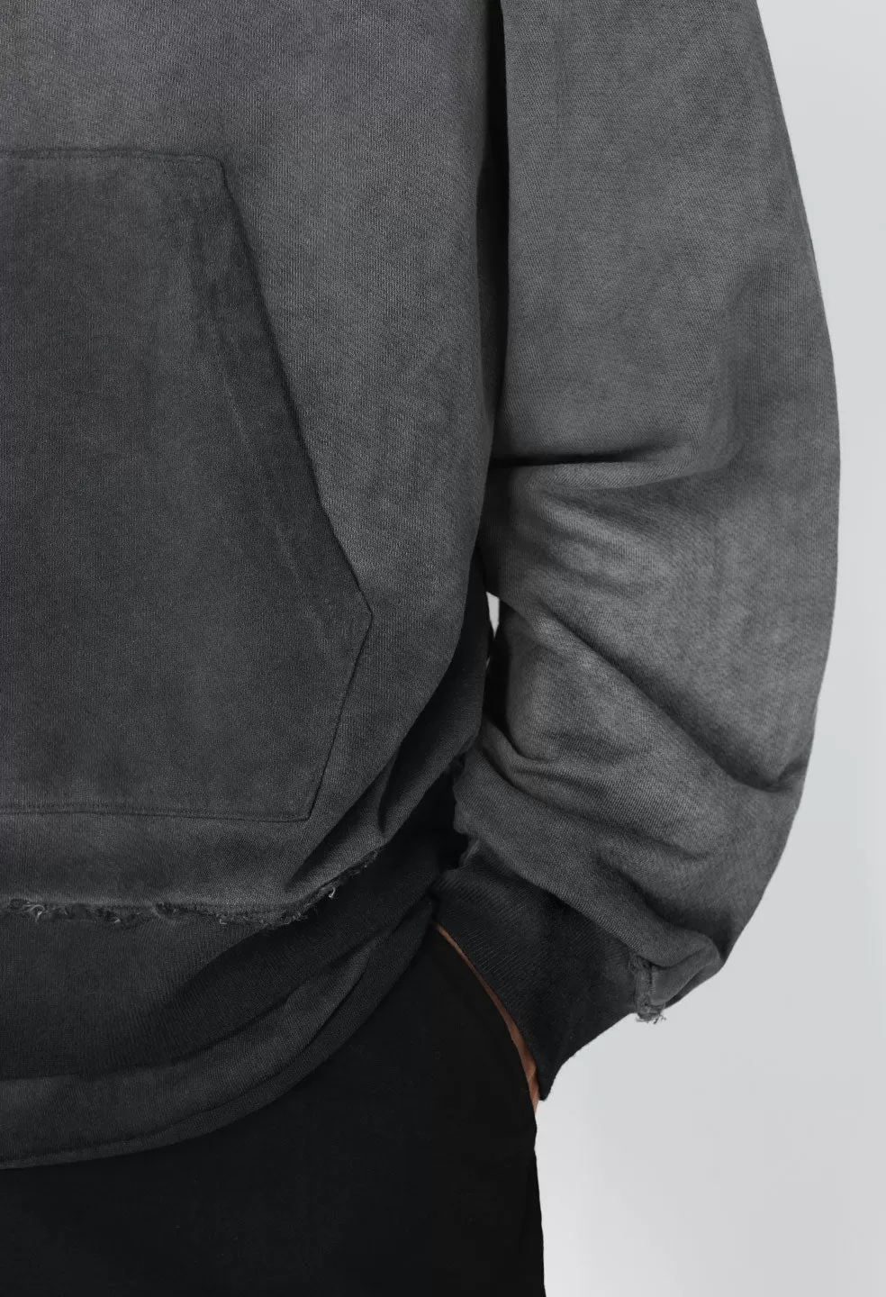 Tuck Terry Hoodie / Oil Wash Black