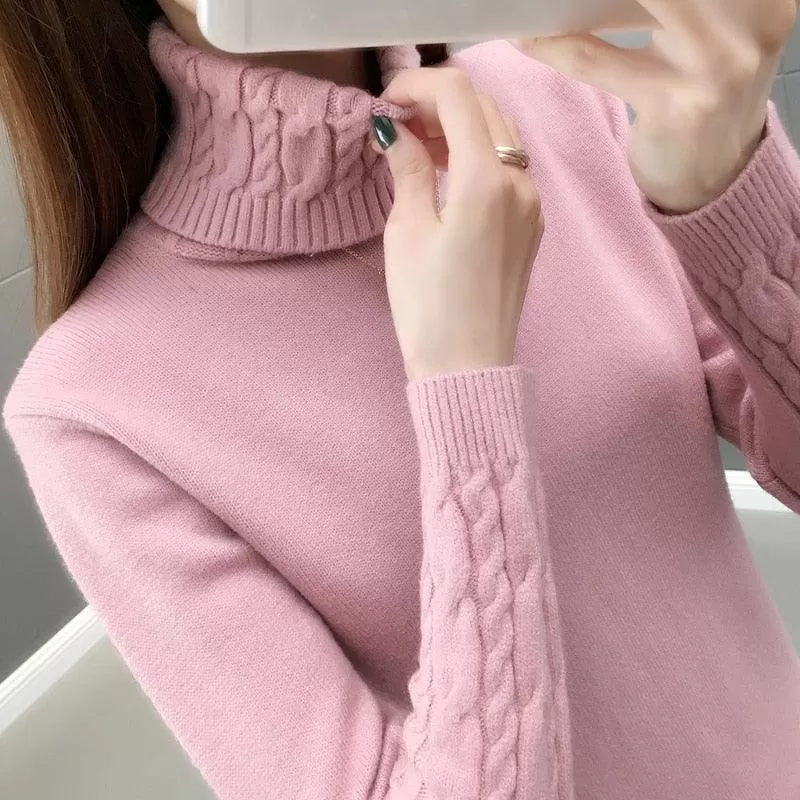 V-Design Turtleneck Sweater