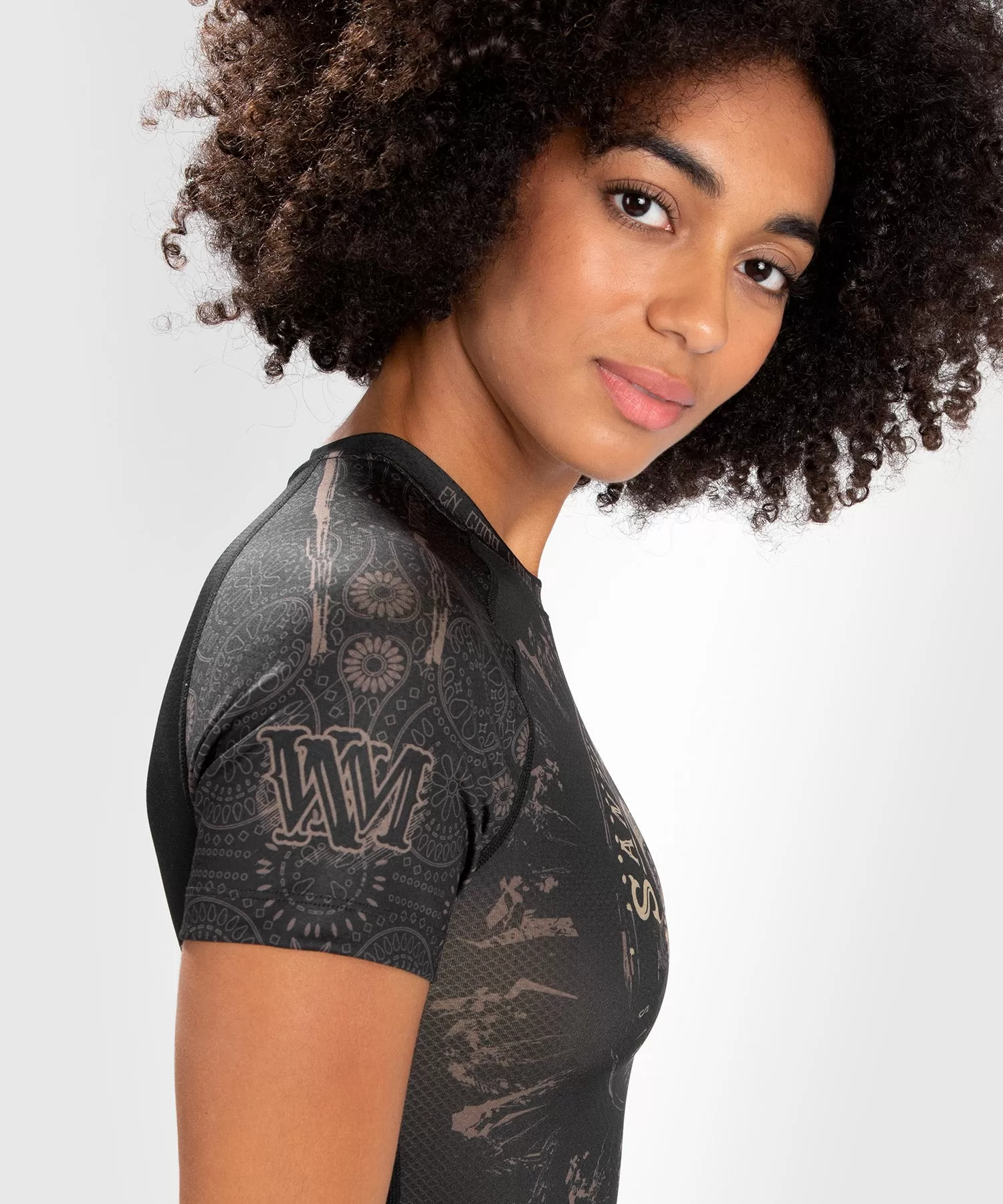 Venum Women Santa Muerte Dark Side - Rashguard Short Sleeves - Black/Brown