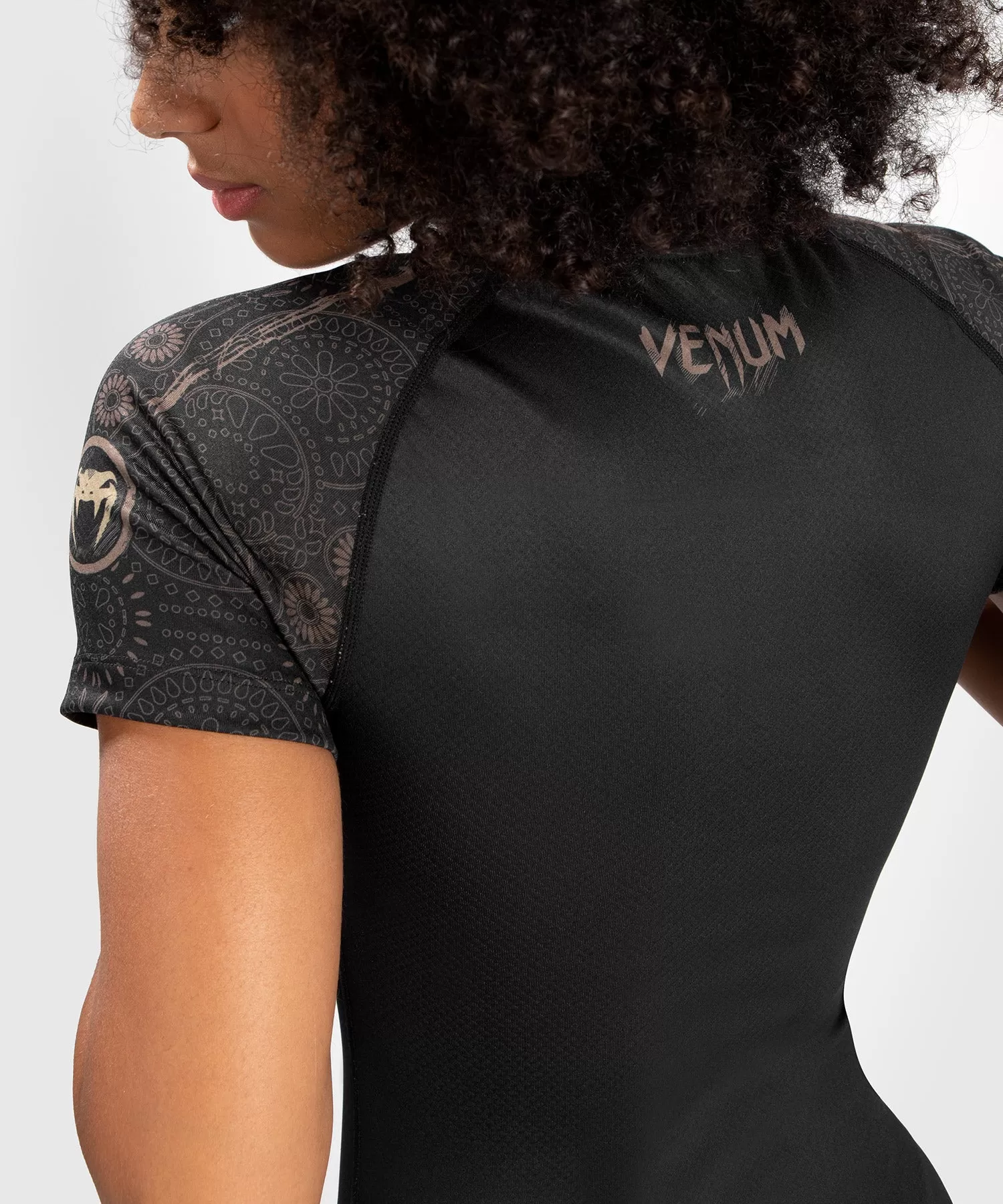 Venum Women Santa Muerte Dark Side - Rashguard Short Sleeves - Black/Brown