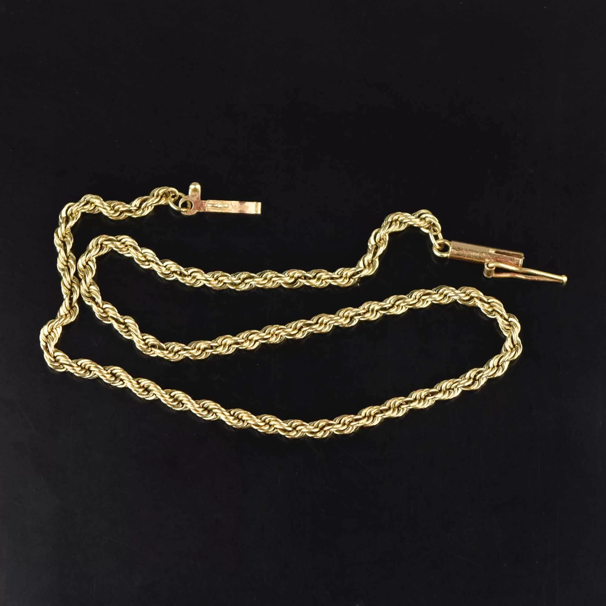 Vintage 14K Gold French Rope Twist Chain Bracelet