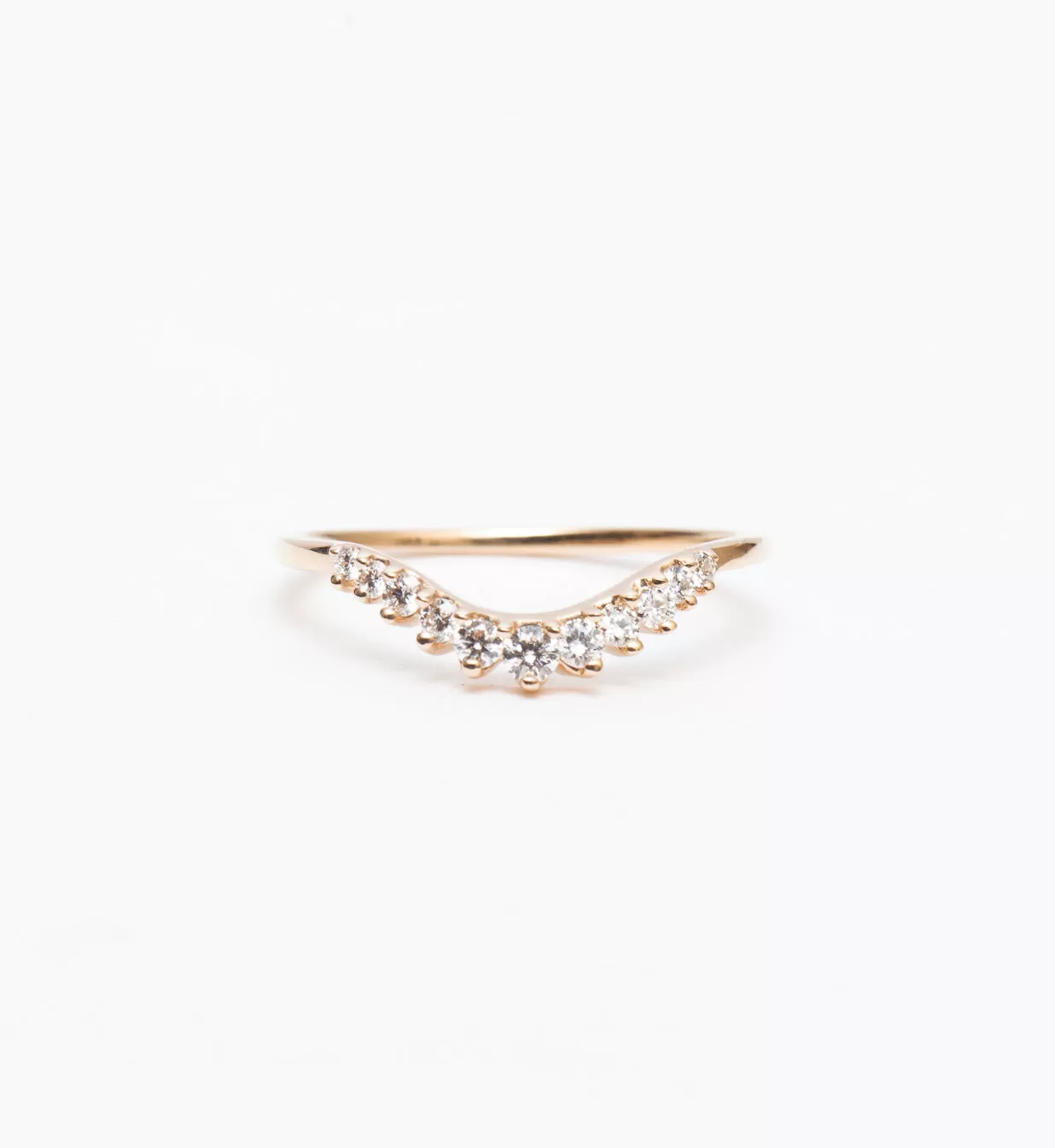 White Diamond Tiara Curve Band