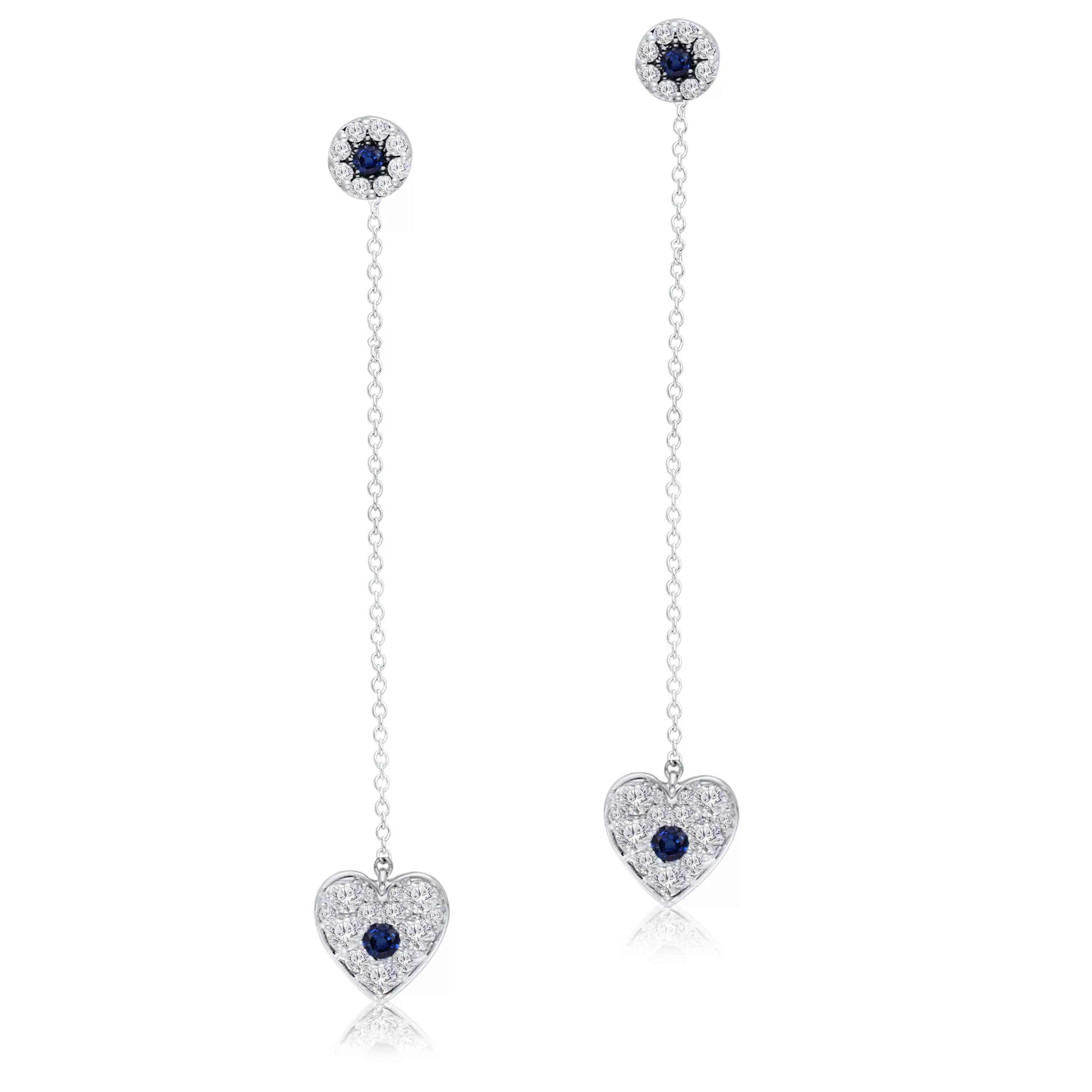 White Gold Sapphire Heirloom Earrings