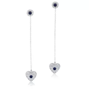 White Gold Sapphire Heirloom Earrings