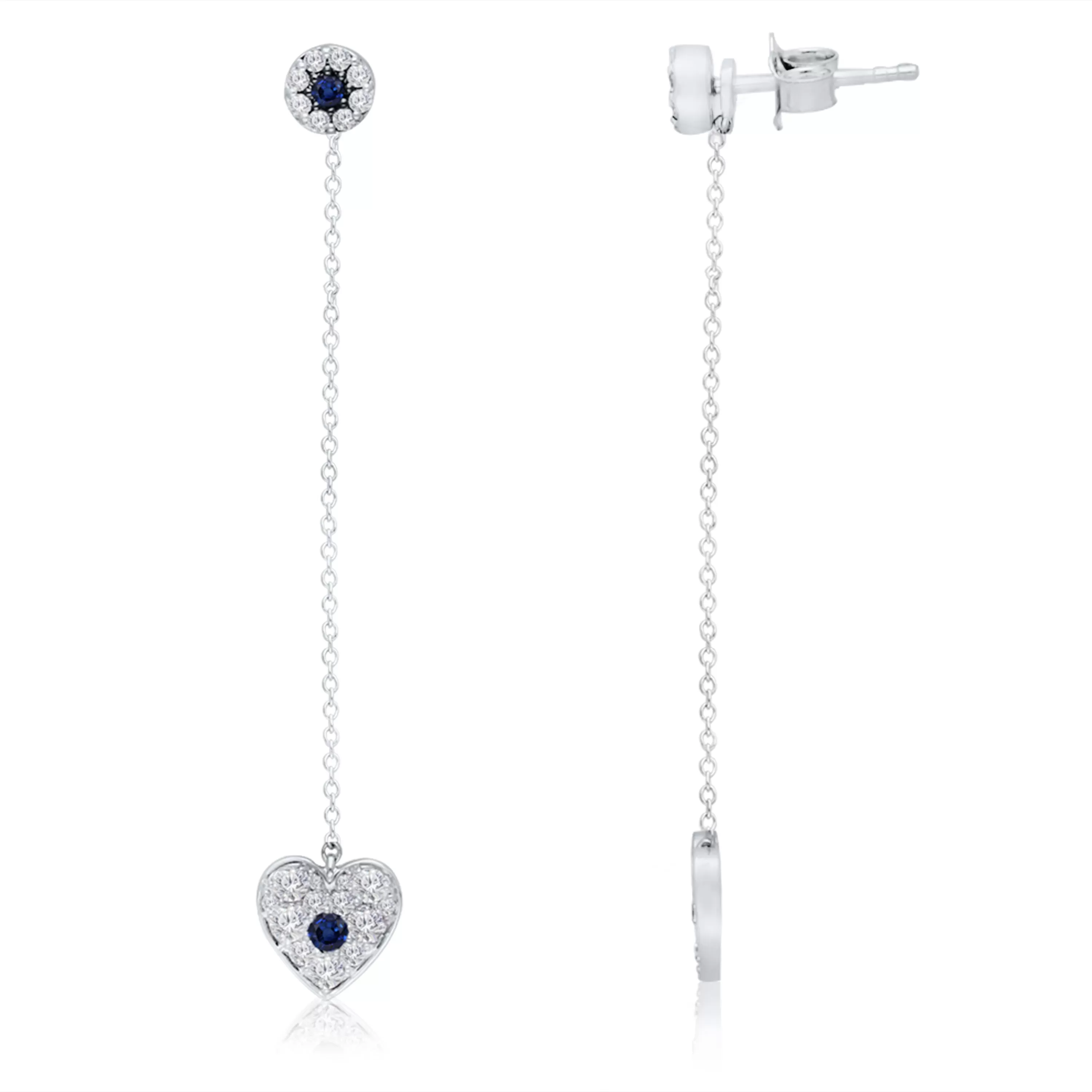 White Gold Sapphire Heirloom Earrings