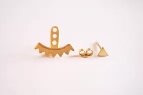 Wholesale Matte Gold Triangle Ear Jacket, Spike Ear Jacket, Geometric Earrings, Ear Jacket, Earring Cuff, Triangle Studs, Minimal Earrings, Sunshine