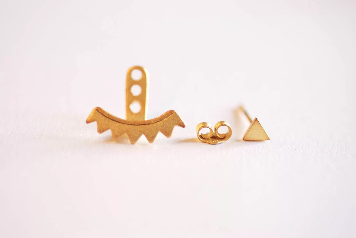 Wholesale Matte Gold Triangle Ear Jacket, Spike Ear Jacket, Geometric Earrings, Ear Jacket, Earring Cuff, Triangle Studs, Minimal Earrings, Sunshine