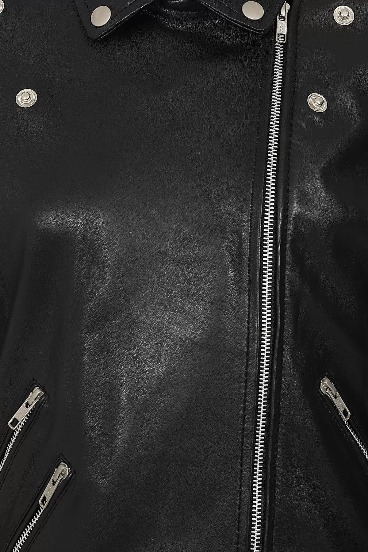 Women's Black Biker Style Real Leather Jacket - CELIA