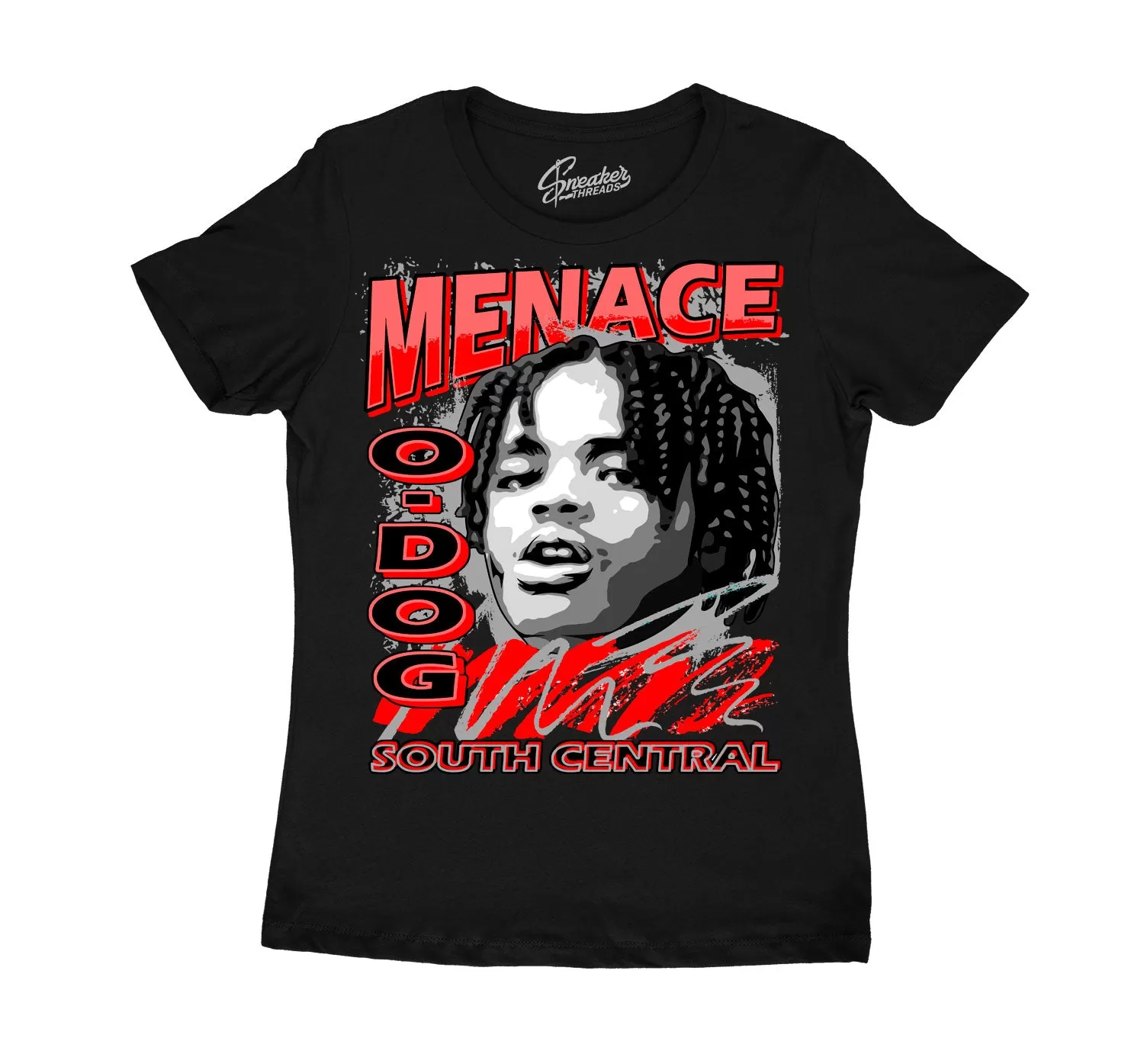 Womens Red Thunder 4 Shirt - Menace - Black